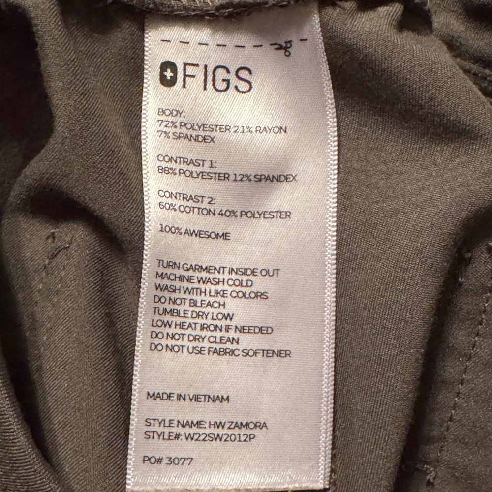 Figs green joggers size medium petite